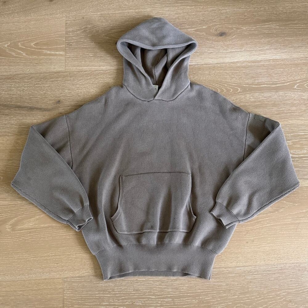 Alo Yoga Knit Hooded Sweater Scholar Size S Beige